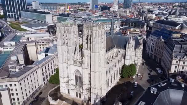 Goedelekathedraal Brussels Belgium Europe圣米歇尔和古德勒主教座堂 — 图库视频影像