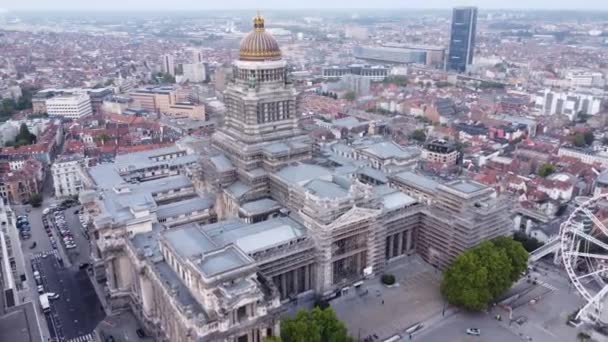 Drone Vídeo Palácio Justiça Justitiepaleis Bruxelas Bélgica Europa — Vídeo de Stock