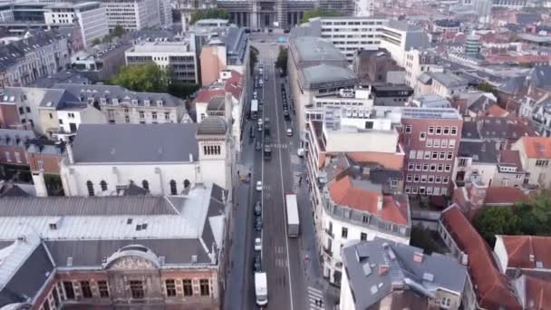 Drone Video Palacio Justicia Justiepaleis Bruselas Bélgica Europe — Vídeos de Stock