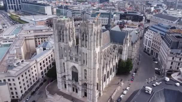 Drone Video Cathédrale Des Sts Michel Gudule Michiels Goedelekathedraal Bruxelles — Video