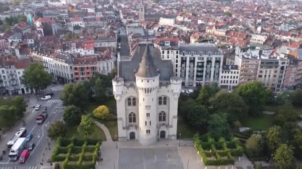 Drohnenvideo Hal Gate Hallepoort Brüssel Belgien Europa — Stockvideo