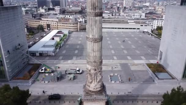 Drone Video Colonne Congrès Congreskolom Graf Van Onbekende Soldaat Brussels — Video