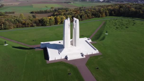 Drone Video Canadese Nationale Vimy Memorial Arras Frankrijk Europa — Stockvideo