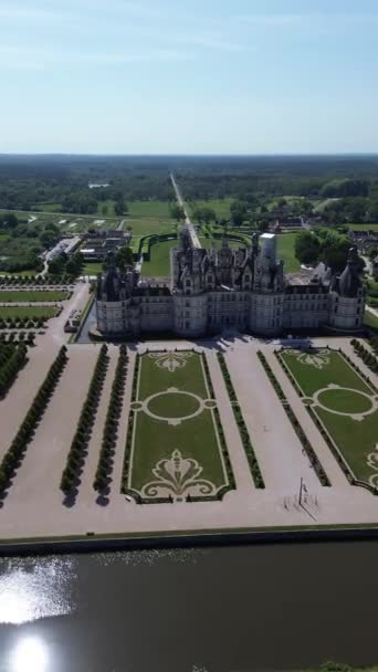 Drohne Foto Chambord Schloss Chateau Chambord Frankreich Europa — Stockvideo