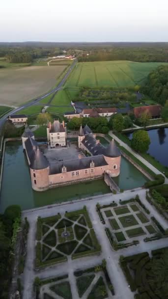 Drone Video Chamerolles Kasteel Chateau Chamerolles Frankrijk Europa — Stockvideo
