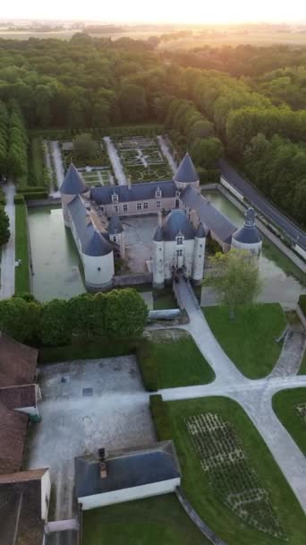 Видео Беспилотника Замок Шамероль Замок Шамероль Франс Европа — стоковое видео