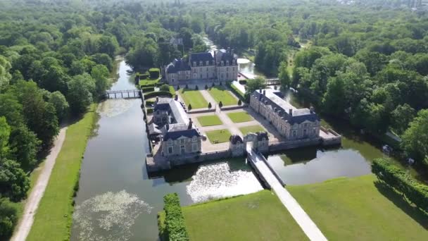 Drone Vídeo Castelo Ferte Saint Aubin Castelo Ferte Saint Aubin — Vídeo de Stock