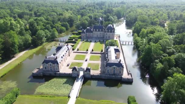 Drohnenvideo Schloss Ferte Saint Aubin Chateau Ferte Saint Aubin Frankreich — Stockvideo