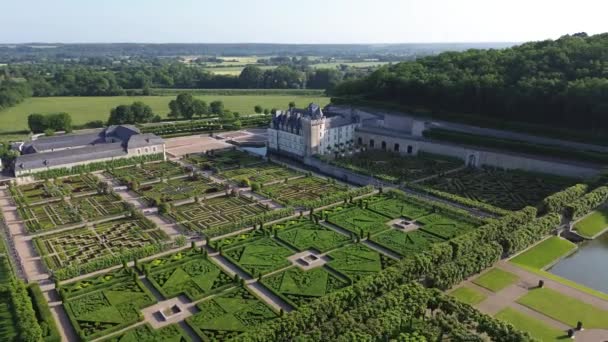 Drohnenvideo Schloss Villandry Chateau Villandry Frankreich Europa — Stockvideo