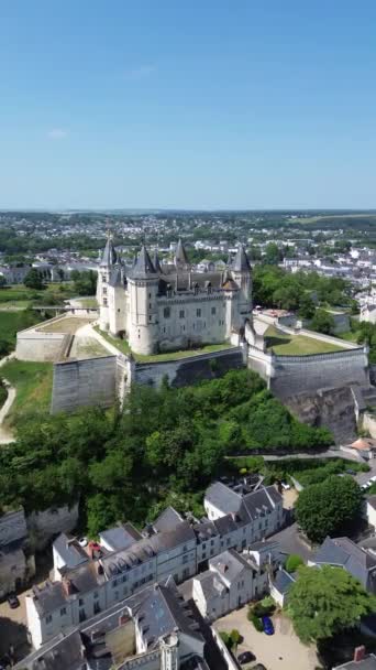 Drohnenfotos Schloss Saumur Chateau Saumur Frankreich Europa — Stockvideo