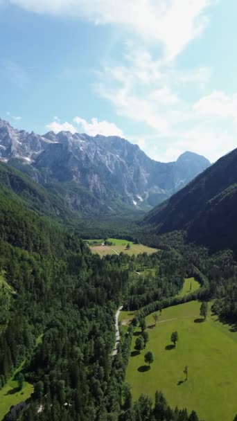 Безпілотне Відео Логарська Долина Логарська Долина Словенія Європа — стокове відео