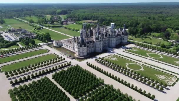 Drone Video Chambord Castle Chateau Chambord France Europe — 图库视频影像