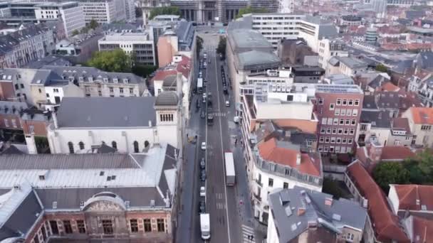 Drone Vídeo Palácio Justiça Justitiepaleis Bruxelas Bélgica Europa — Vídeo de Stock