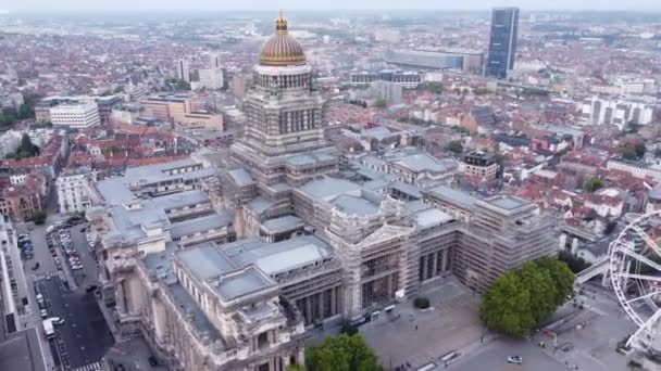 Drone Video Palacio Justicia Justiepaleis Bruselas Bélgica Europe — Vídeo de stock