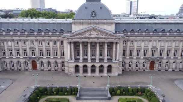 Drone Vídeo Bruxelas Palace Koninklijk Paleis Van Brussel Bruxelas Bélgica — Vídeo de Stock