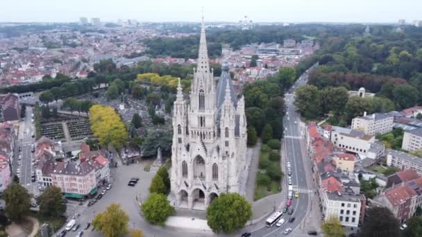 Drone Video Iglesia Nuestra Señora Laeken Kerk Onze Lieve Vrouw — Vídeo de stock