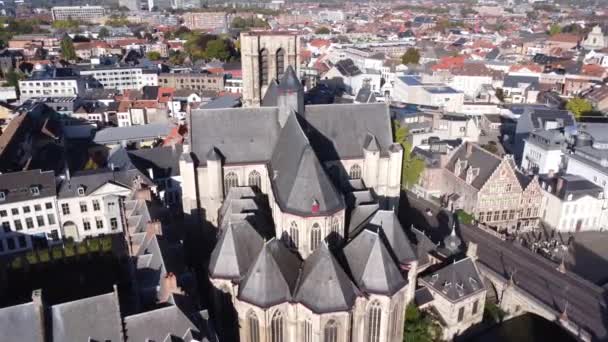 Drone Video Eglise Saint Michel Saint Michaël Gand Belgium Europe — Video
