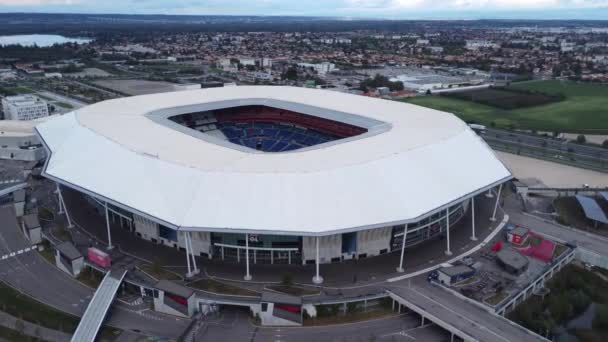 Drone Vídeo Estádio Groupama Lyon França Europa — Vídeo de Stock