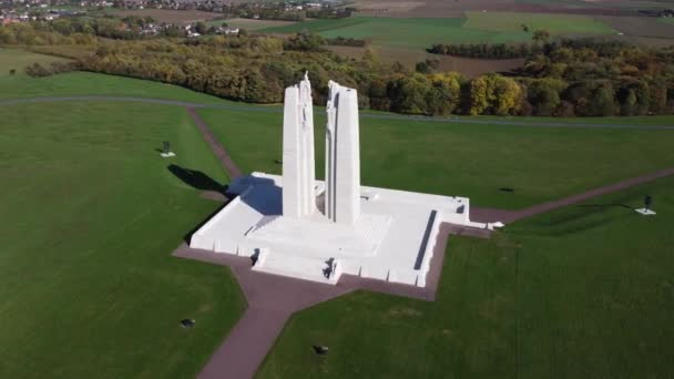Drone Video Canadese Nationale Vimy Memorial Arras Frankrijk Europa — Stockvideo