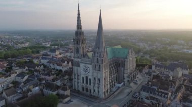 Notre-Dame Katedrali 'nin İHA video Katedrali, Katedrali notre dame Chartres France Avrupa