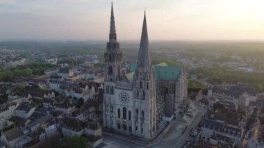 Notre-Dame Katedrali 'nin İHA video Katedrali, Katedrali notre dame Chartres France Avrupa