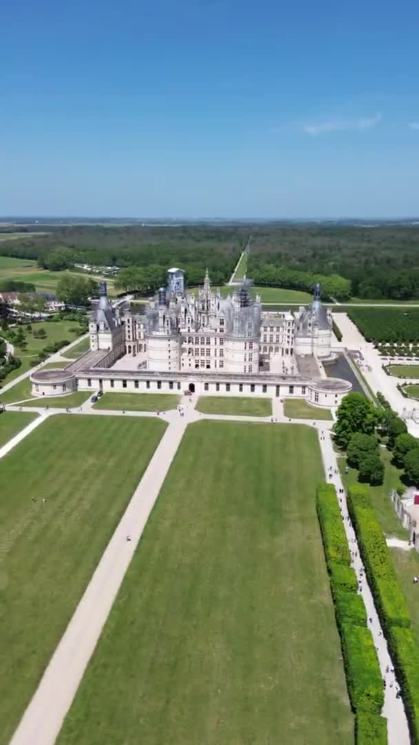 Drohnenvideoschloss Chambord Chateau Chambord Frankreich Europa — Stockvideo