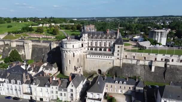 Drohnenvideo Schloss Amboise Chateau Royal Amboise Frankreich Europa — Stockvideo