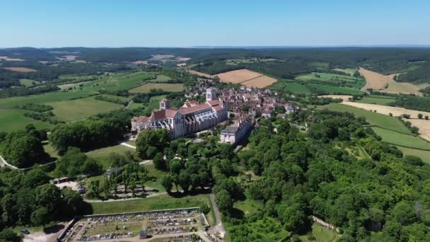 Drone Video Vezelay Abbey Basilique Vezelay France — Wideo stockowe