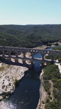 İnsansız hava aracı video köprüsü, Pont du Gard Fransa Avrupa