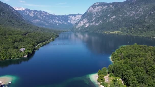 Drone Video Bohinj Lake Bohinjsko Jezero Slovenia Europe — Vídeos de Stock