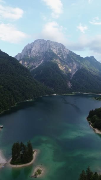 Drone Vidéo Predil Lac Lago Predil Dolomites Italie Europe — Video