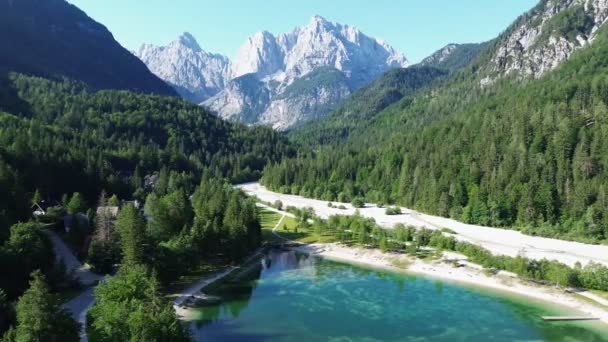 ドローンビデオ ジャスナ湖 ジェゼロ ジャスナ スロベニア ヨーロッパ — ストック動画