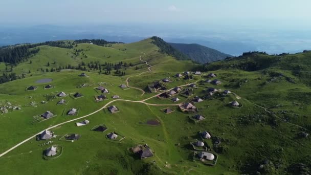 Drone Vidéo Velika Planina Slovenia Europe — Video