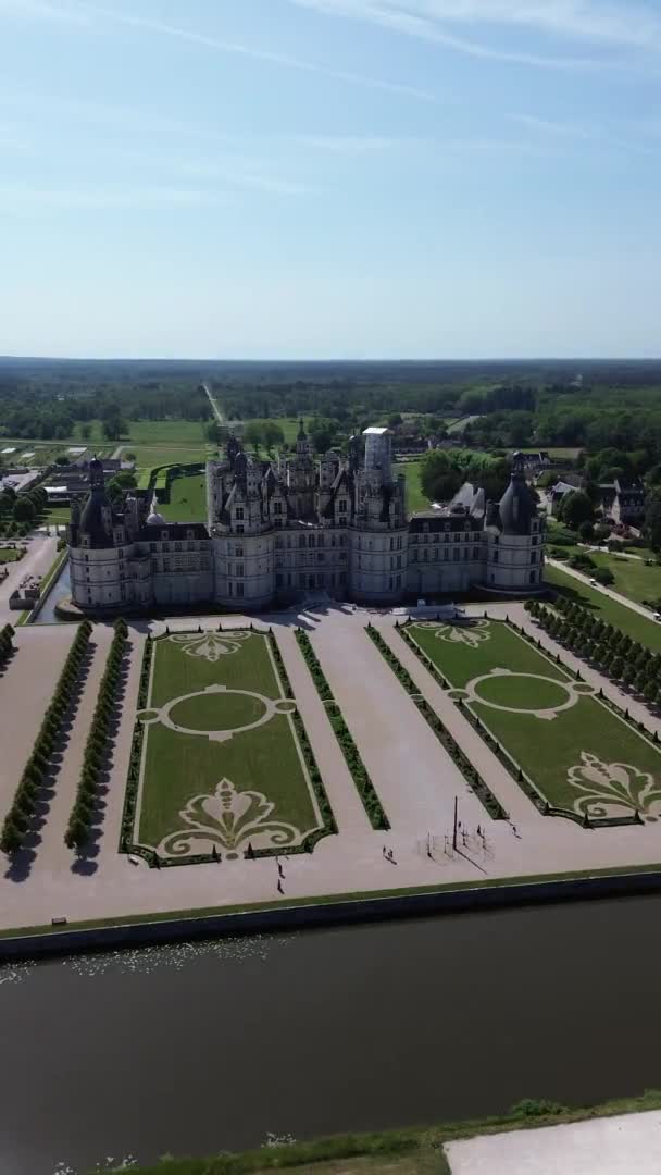 Drone Video Chambord Castle Chateau Chambord Francia Europa — Vídeo de stock