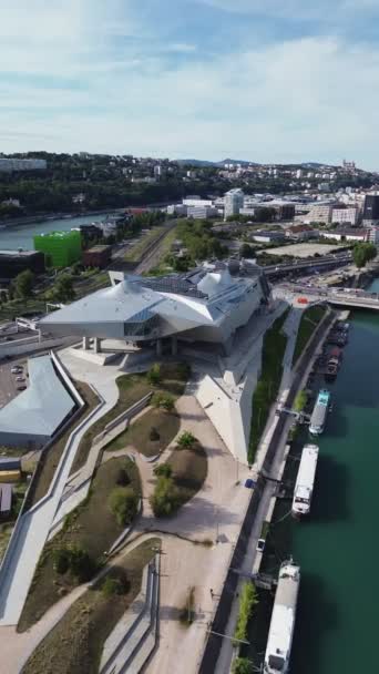 里昂法国欧洲无人机视频汇流博物馆 — 图库视频影像