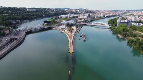 无人机照片罗内 索恩里昂法国欧洲 — 图库视频影像