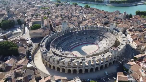 Nsansız Hava Aracı Videosu Arles Arena Arenes Arles France Europe — Stok video