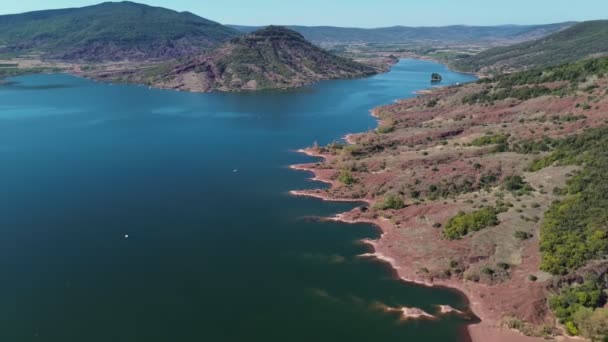 Nsansız Hava Aracı Videosu Salagou Gölü Lac Salagou Montpellier Fransa — Stok video