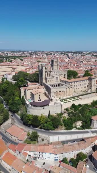 Drone Video Cattedrale Saint Nazaire Cattedrale Saint Nazaire Beziers France — Video Stock