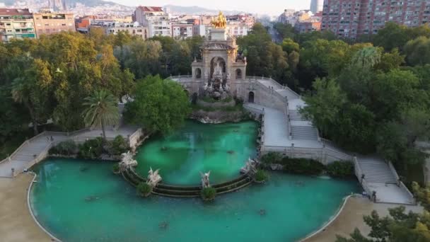 Drone Video Ciutadella Park Parque Ciutadella Barcelona Spain Europe — Vídeos de Stock
