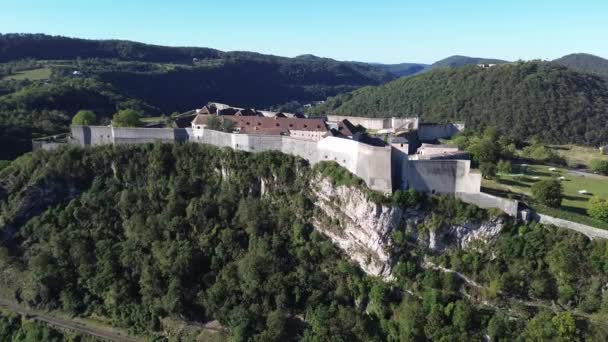 Drone Vídeo Besancon Cidadela Citadela Besancon França Europa — Vídeo de Stock