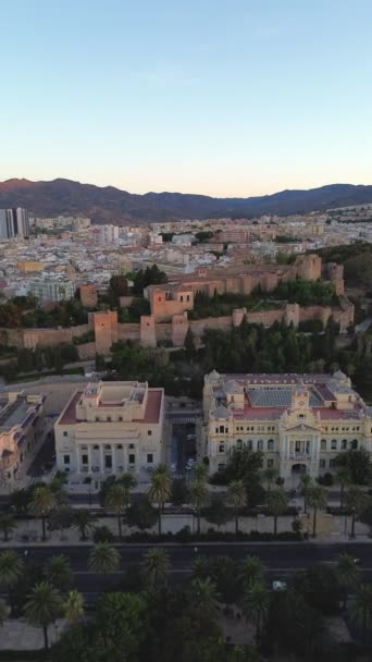 Drone Video Alcazaba Malaga Spain Europe — 图库视频影像