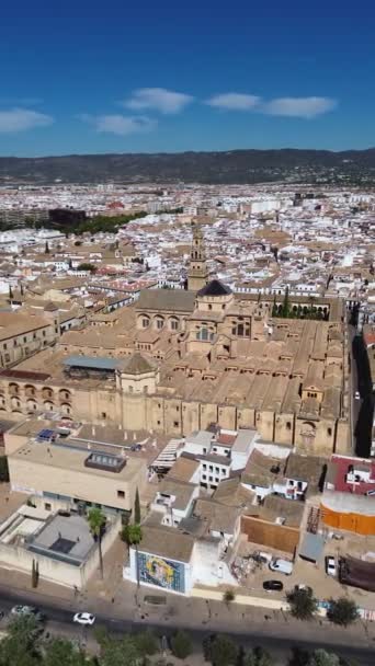 Drone Video Mezquita Catedral Córdoba Mezquita Catedral Córdoba España Europa — Vídeos de Stock