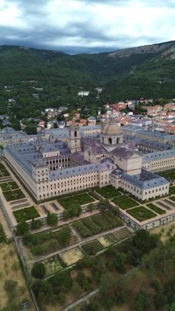 Drone Vídeo Mosteiro Real San Lorenzo Monastério Real San Lorenzo — Vídeo de Stock