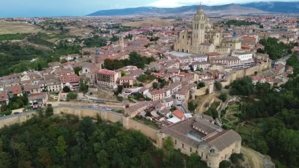 Drone Video Segovia Španělsko Evropa — Stock video