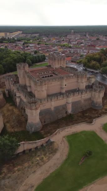 ドローンビデオコカ城 カスティーリョ スペイン ヨーロッパ — ストック動画