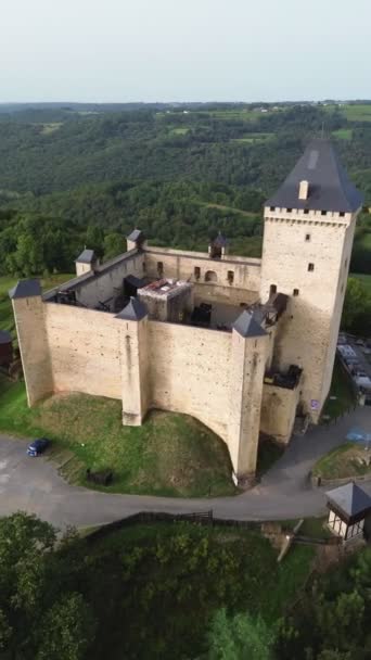 Drone Vídeo Castelo Mauvezin Chateau Mauvezin França Europa — Vídeo de Stock