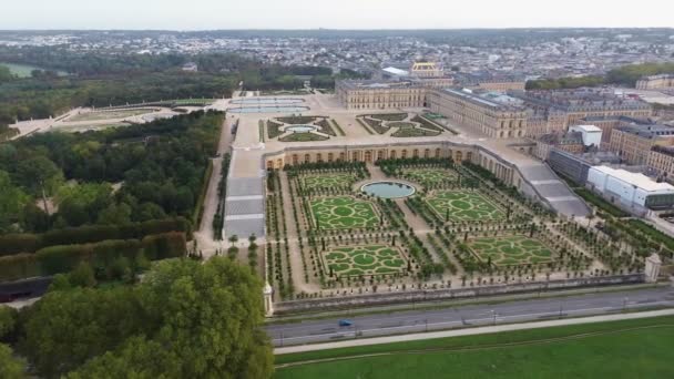 Дрон Видео Версальский Замок Замок Версаль Франция Европа — стоковое видео