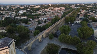 İnsansız hava aracı fotoğrafı Aqueduct Saint-Clement, Aqueduc Saint-Clement Montpellier Fransa Avrupa