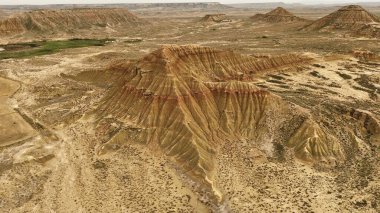 İnsansız hava aracı fotoğraf bardenas gerçekten İspanya Avrupa 'da